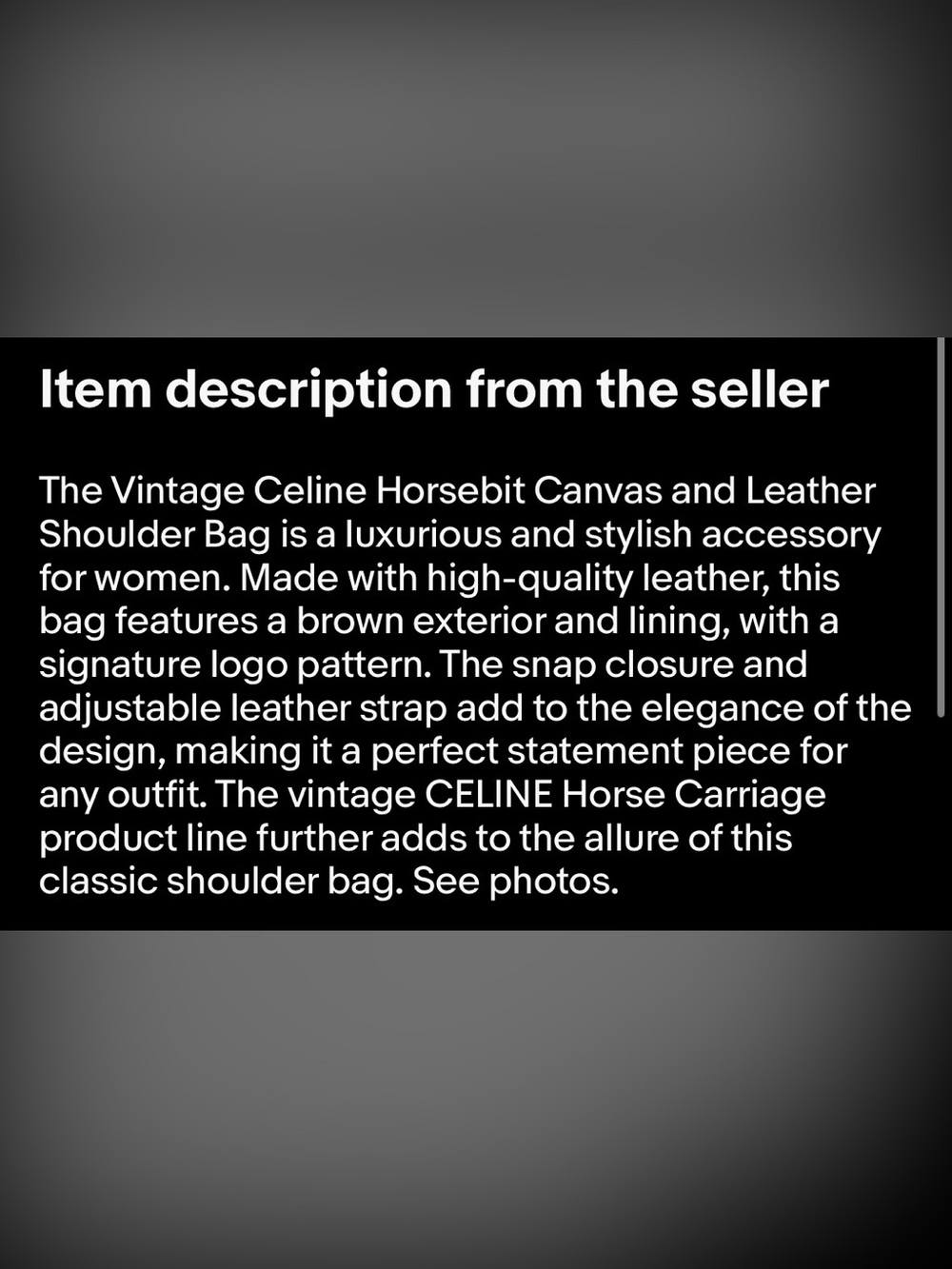 Vintage Celine Horsebit Canvas And Leather Shoulder Bag RARE - Picture 16 of 16